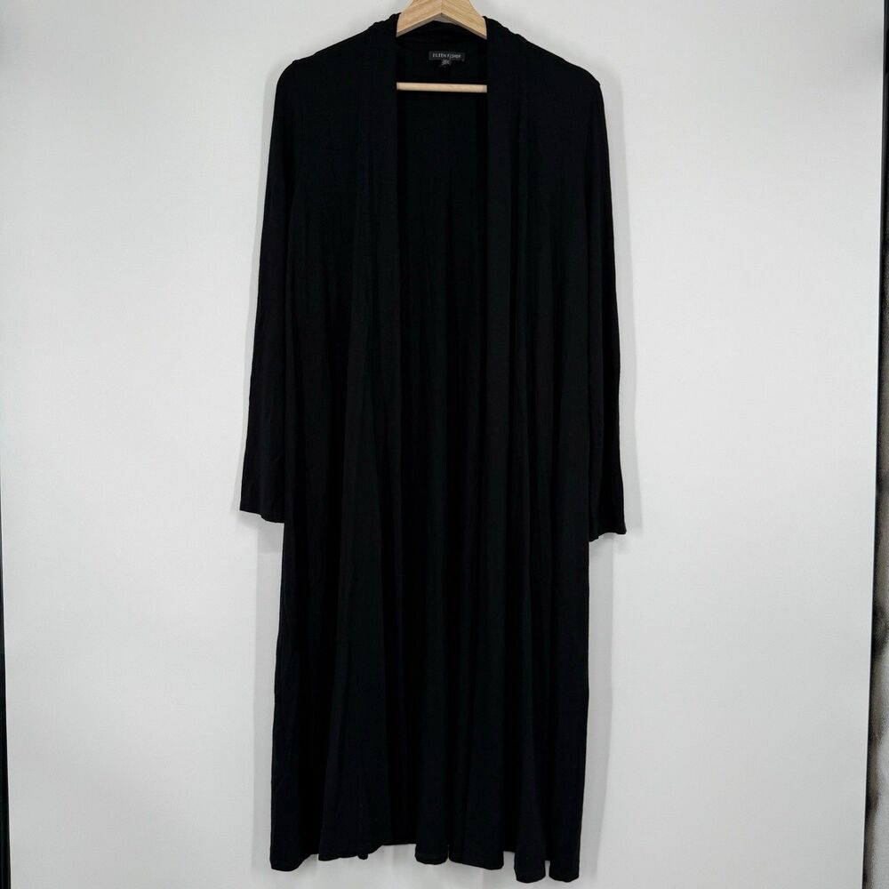 Eileen Fisher Womens Long Duster Cardigan Size Large Stretch Viscose Capsule